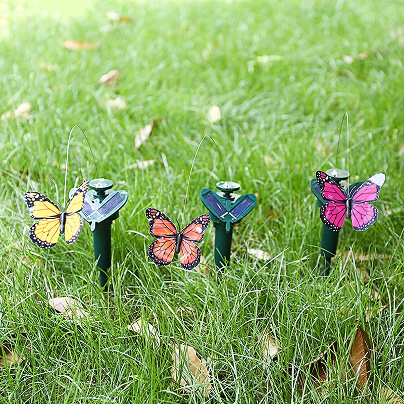 Dancing and Fluttering Butterflies Garden Decoration, Solar Powered Flying Humming Bird, Random Color, Outdoor Yard, Farmland, H