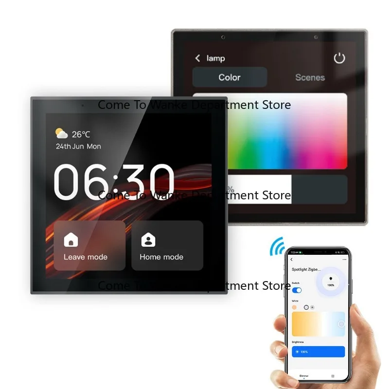 Tu00ya Smart Home 4-inch Full Screen Smart Controller Zigb00ee Gateway Linux Version with Built-in Ale00xa