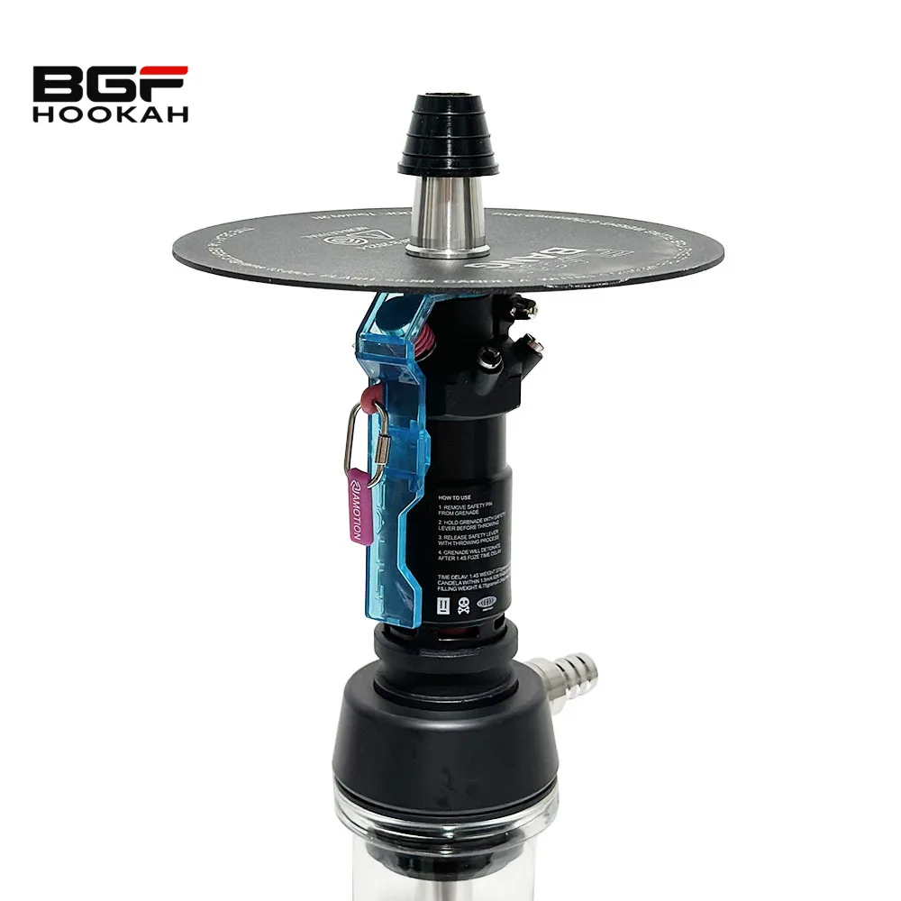 40cm Black Flash Bang Hookah Shisha Smoking Set Chicha Narguile Smoking Hookah