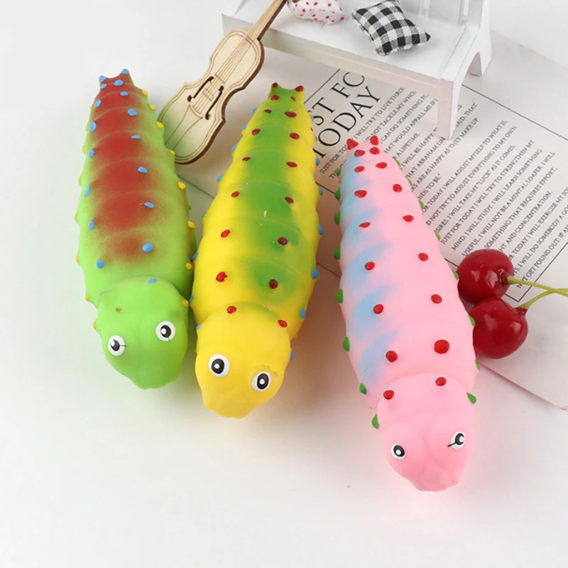 Squeeze Caterpillar  Toys Soft Foam TPR Worm Toys For Kids Children Adults Stress Relief Decompression Funny Toys Stress Relief