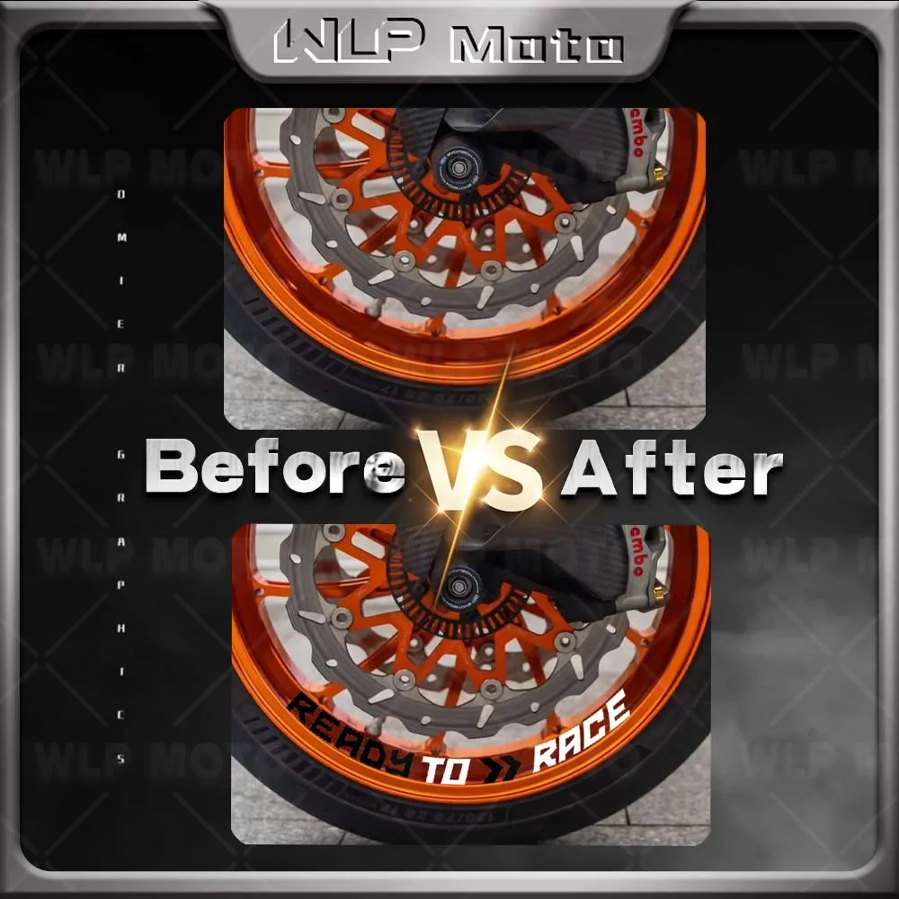 ل R2R DUKE 790 890 1290 250 390 125 دراجة نارية عجلة عاكسة ملصق "جاهز للسباق" محور شريط الشريط ملصق مائي الملحقات