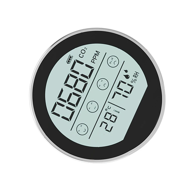 Монитор качества воздуха, счетчик CO2, детектор углекислого газа, обнаружение температуры и влажности для домашнего офиса, автомобиля