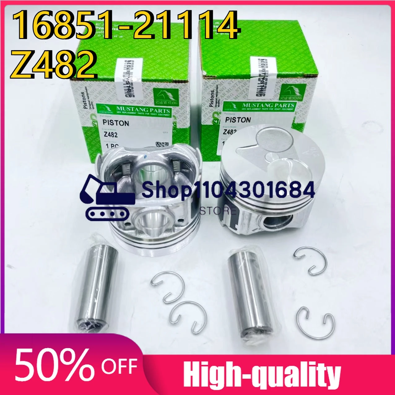 

2 Set 16851-21114 Z482 Piston Kit Set STD 67mm Overhaul Rebuild Kit Engine Parts for Kubota Z482 67*1.5HK+1.5+3mm