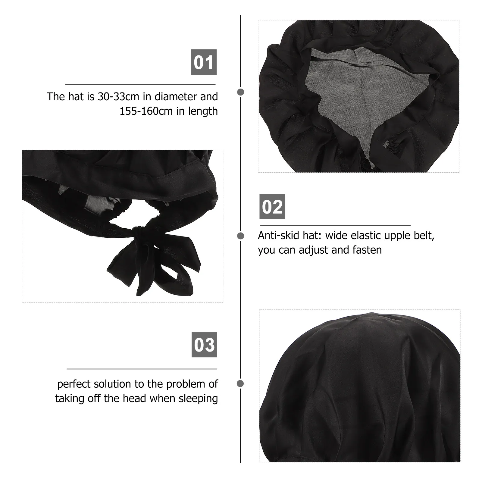 Simulated Silk Sleeping Hat Elastic Design Hair Protector Night Bonnet for Long Natural Braids Curly Hair Extensions Women Sleep