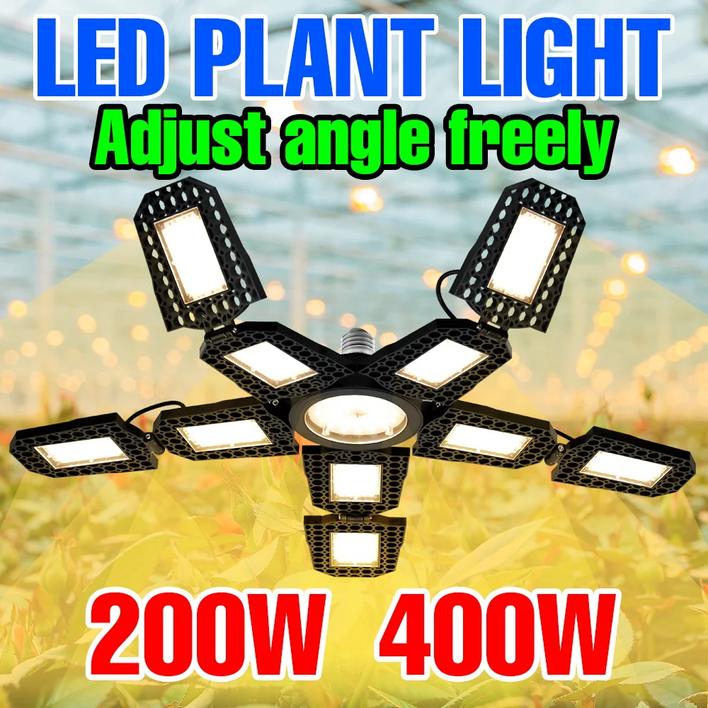 

400W LED Grow Light Bulb Full Spectrum Hydroponics Fill Lamp Greenhouse Tent Vegetables Indoor Plant Flower Cultivation Lighting