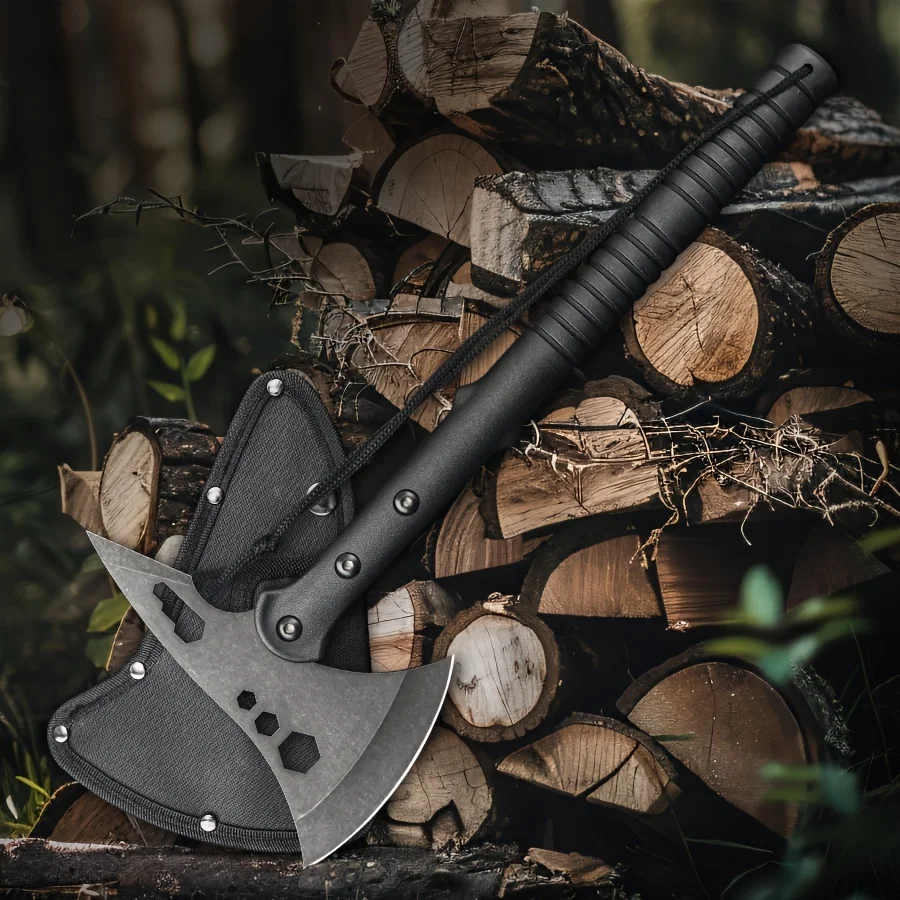 

1pc Rugged Outdoor Heavy Duty Axe High-Performance Chopping Tool 16.7in/42cm Versatile For Gardening, Camping & Survival