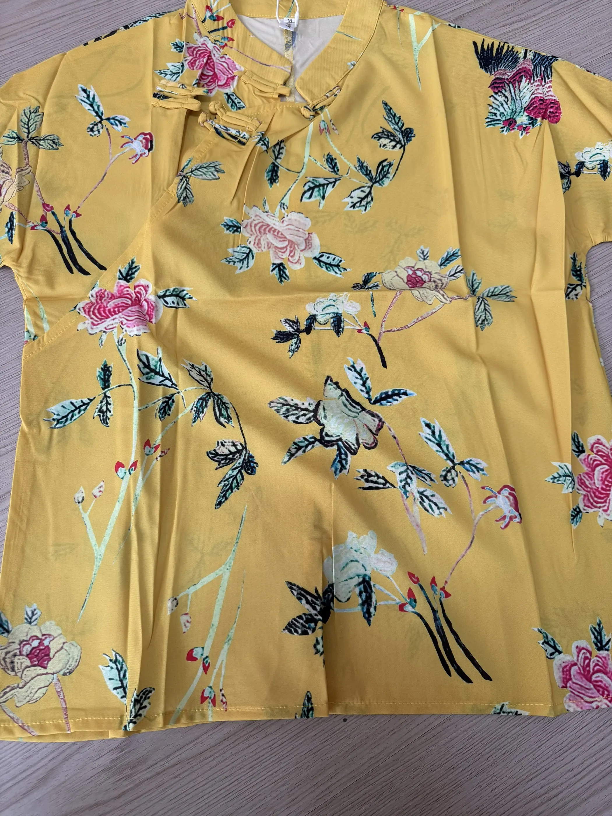 

Летняя женская блузка в китайском стиле, свободного кроя, винтажная, с рукавом до локтя - 43