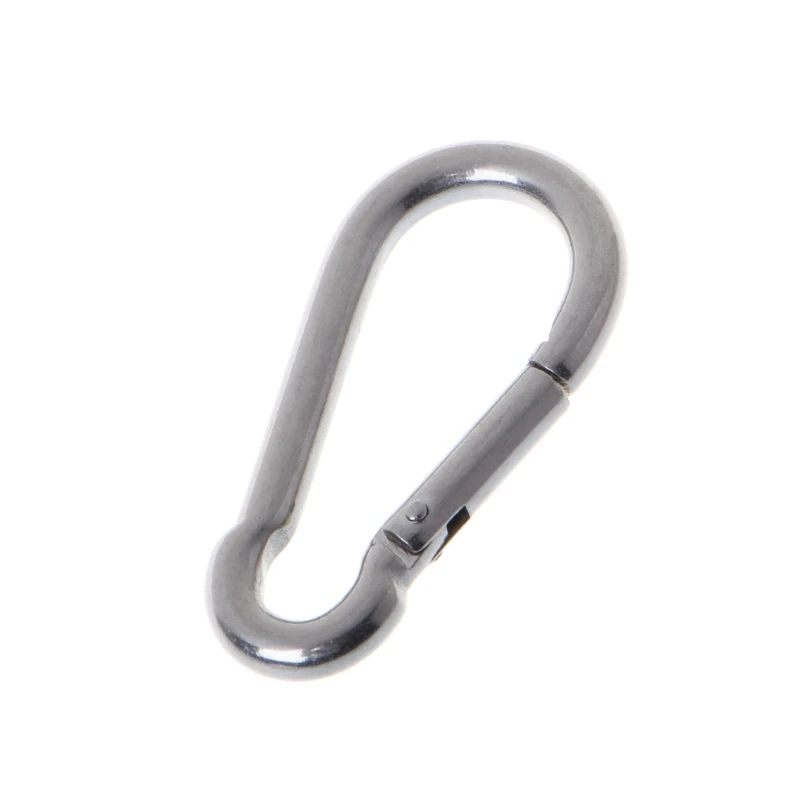 Large D-shape Stainless Steel Carabiner Quick-release Spring Hook Camping Buckle