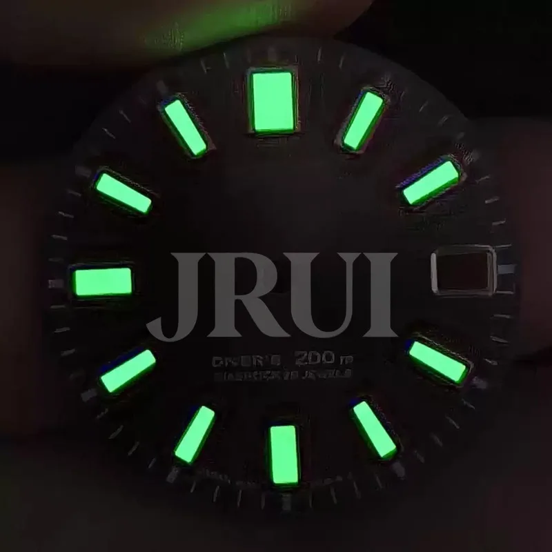 High Quality Watch Modification Accessories 62MAS Dial Green C3 Super Luminous Faces 28.5mm Calendar Sun Patterned Disk Surface