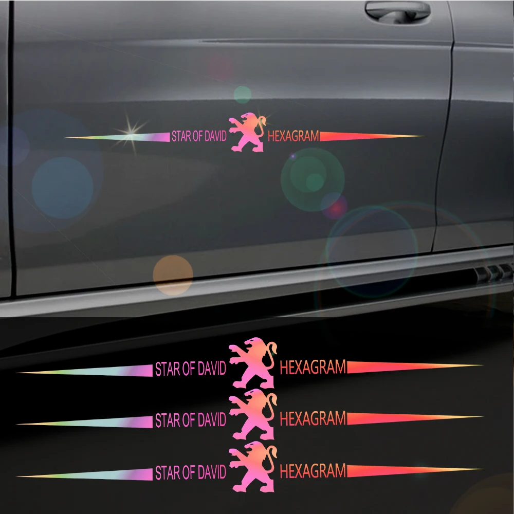 Riflettente Laser vinile Car Decor Sticker Car Body Windows Auto Emblem decalcomanie per Peugeot 208 3008 107 308 2008 207 508 607 301