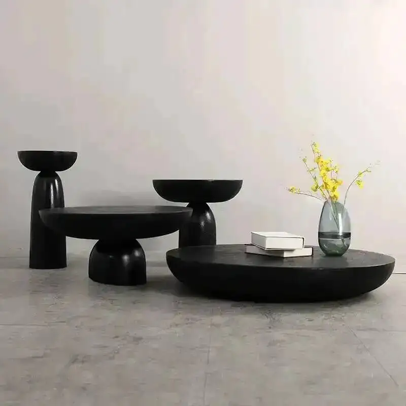 

Coffee Room Industrial Nordic Living Design Round Black Low Modern Mesa Floor Coffee Table Table Auxiliar Entrance Furniture