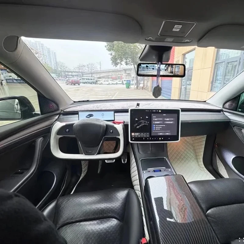 RWD Model Y 2024 For  Steering Wheel Model-X-Style Handle Leather Car Steering Wheel For  Model 3 Racing