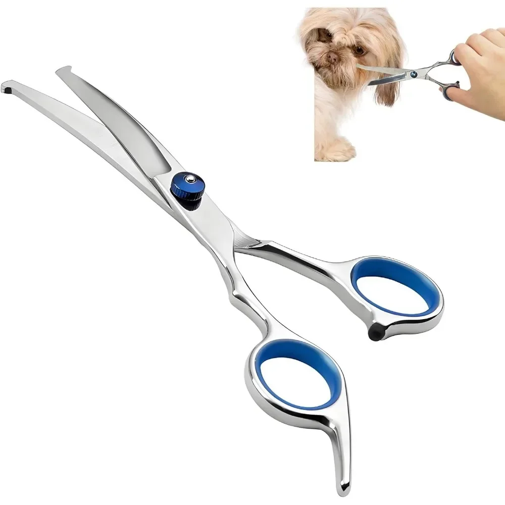 Professional Pet Grooming Scissors with round Head - Safe Precise Stainless Steel Dog Hair Shears for Effortless Trimming