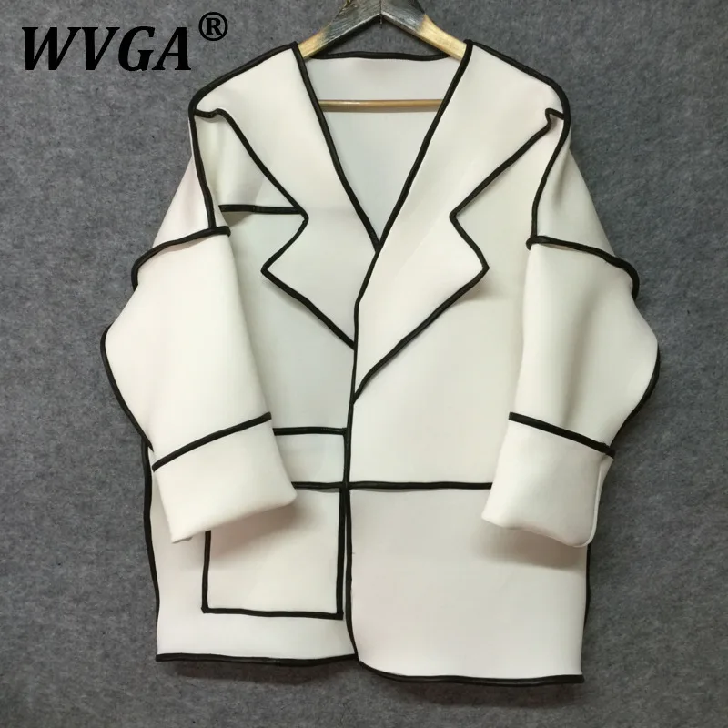 

WVGA Spring Autumn New Men's Tide Oversized Space Cotton Asymmetric Long Sleeve Trench Coats Niche Chic Casual Jacket Ins W10590