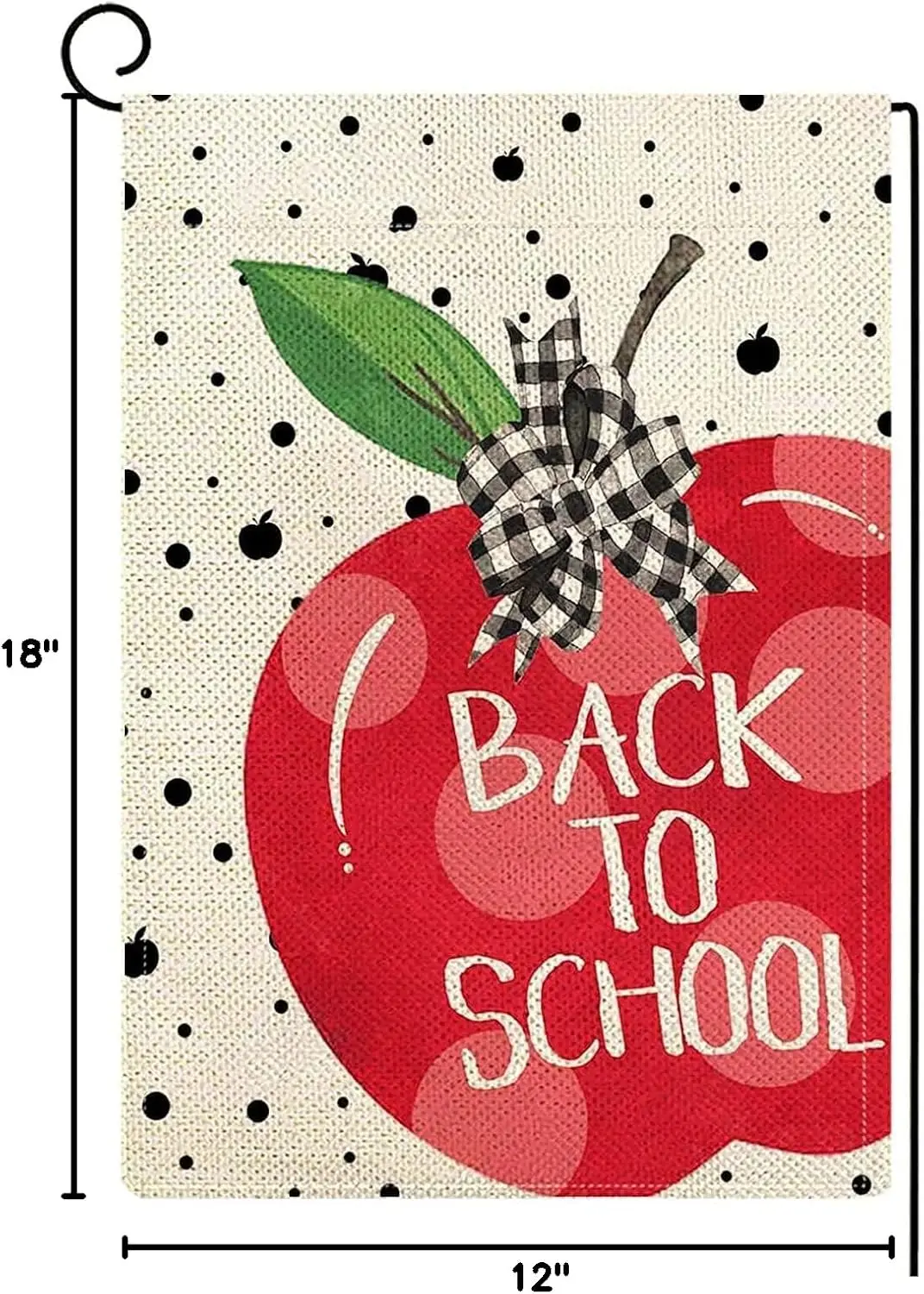 Back to School Apple Garden Flag 12x18 inch double-sided School Yard Outdoor Decorative Garden Flag -C jjp