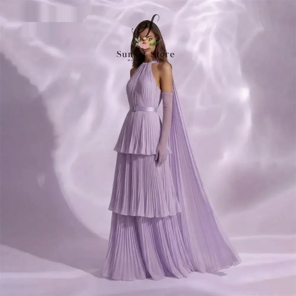 

Индивидуальные вечерние платья А-силуэта с оборками, многоярусные, плиссированные, в пол, без рукавов, на заказ, для вечеринок