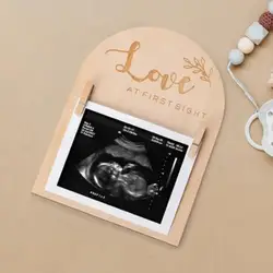 Picture Display Fame Wooden Photo Frame for Expectant Baby Sonogram Picture Keepsake Gift Pregnancy Announcement Desktop