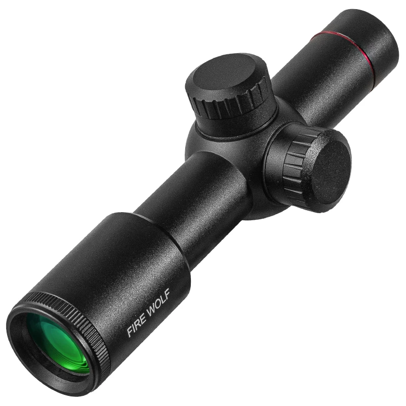 Imagem -03 - Fogo Lobo 4.5x20 Tactical Compacto Caça Rifle Scope Visão Óptica p4 Retículo Riflescope com Aleta-aberto Lente Tampas Anéis