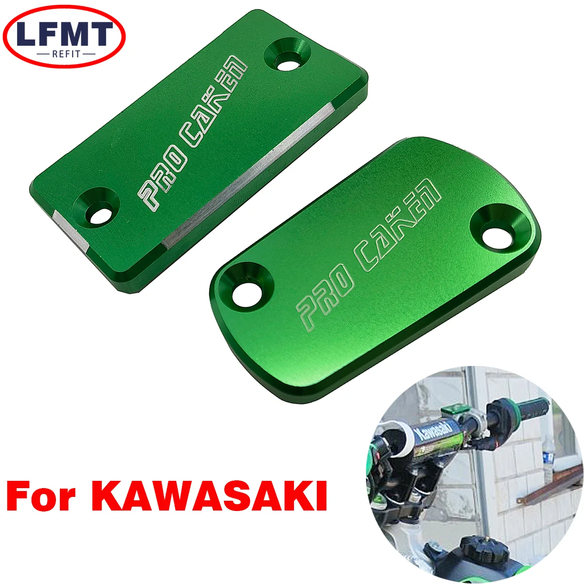 

CNC Motorcycles Front Rear Brake Clutch Reservoir Cover For Kawsaki KX125 KX250 2003-2007 KX250F KX450F KLX450R 2004-2018