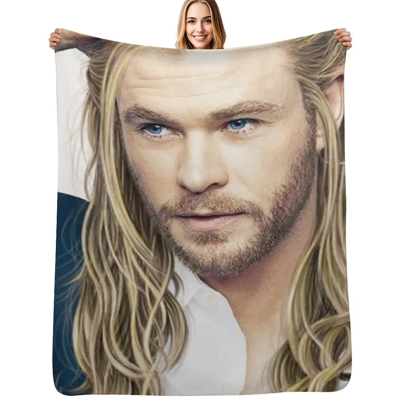 Chris Hemsworth Throw Blanket Single christmas gifts Bed linens Soft Plush Plaid Furrys Bed Blankets