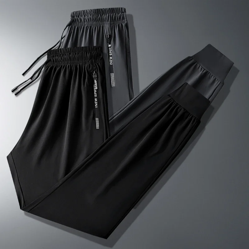 

Брюки мужские из вискозы, крутые тонкие повседневные быстросохнущие спортивные штаны, прямые мешковатые, для улицы, на лето