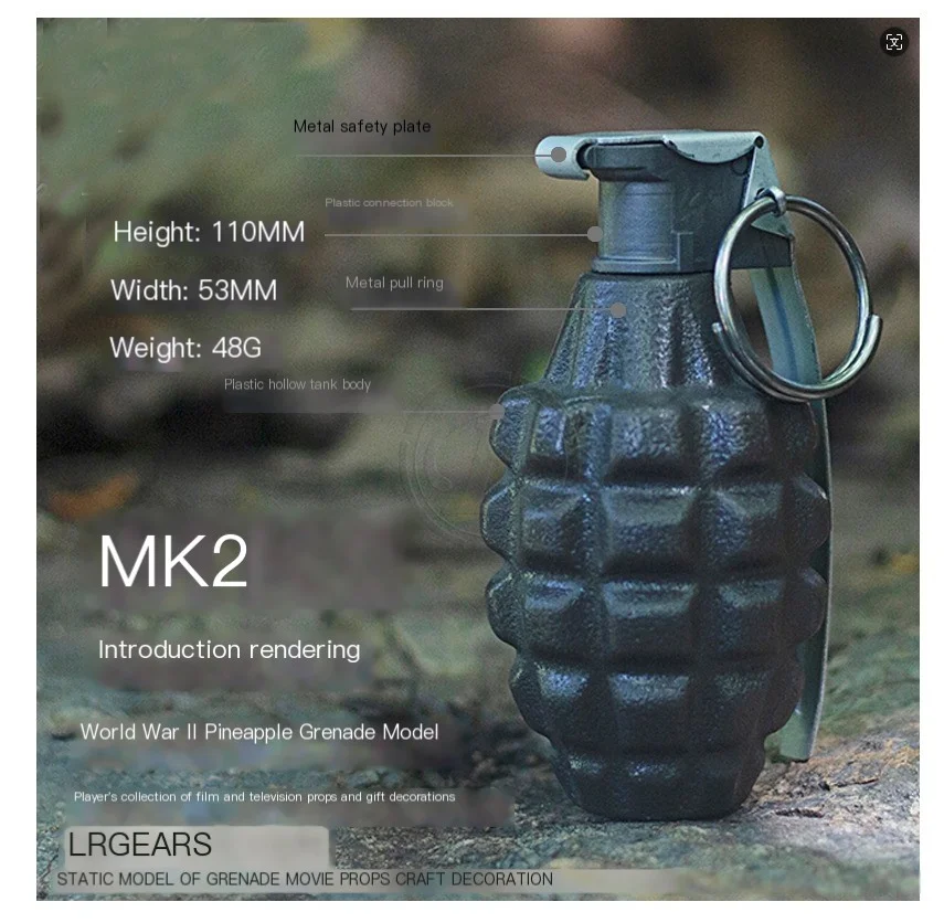 

Коллекция реквизита для кино и телевидения игрока, подарочное украшение, нефункциональная пластиковая версия модели ананаса-гром MK2