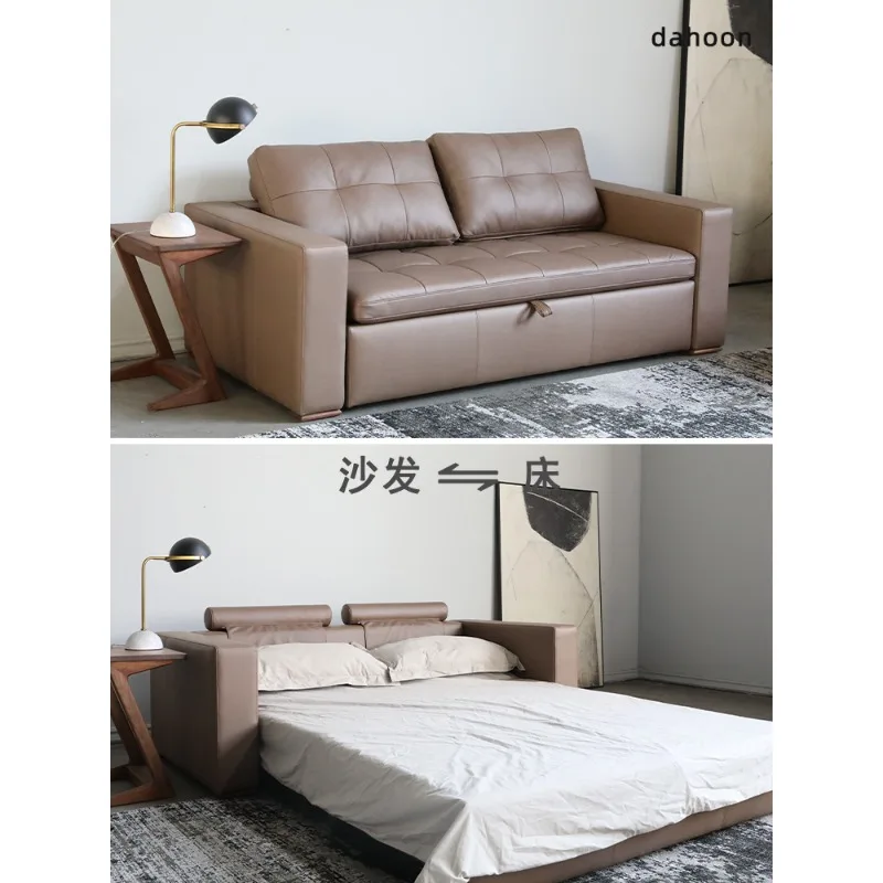 

Sofa bed latex double push-pull storage living room small apartment technology cloth leave-in sofa variable bed