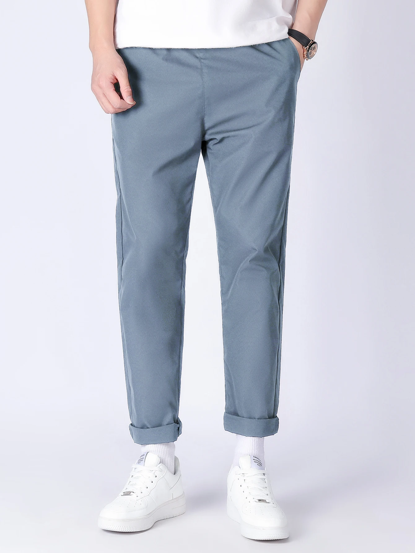 Sports Men\'S Summer Youth Students 2023 New Ice Thin Straight Tube Quick Drying Pants Boy Casual 9-Point Trousers