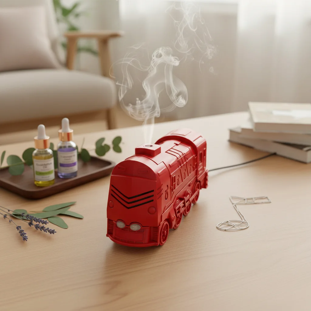 USB Steam Train Essential Oil Diffuser 300ml Train Humidifier With Remote Control With Colorful Lighting Home Decoration