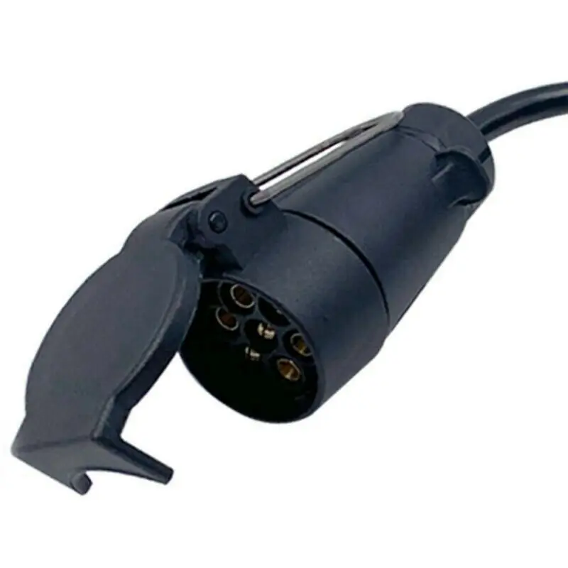 AB56-3X USA To EU Trailer Light Converter US 7-Way Blade Socket To EU 7-Pin Round Plug