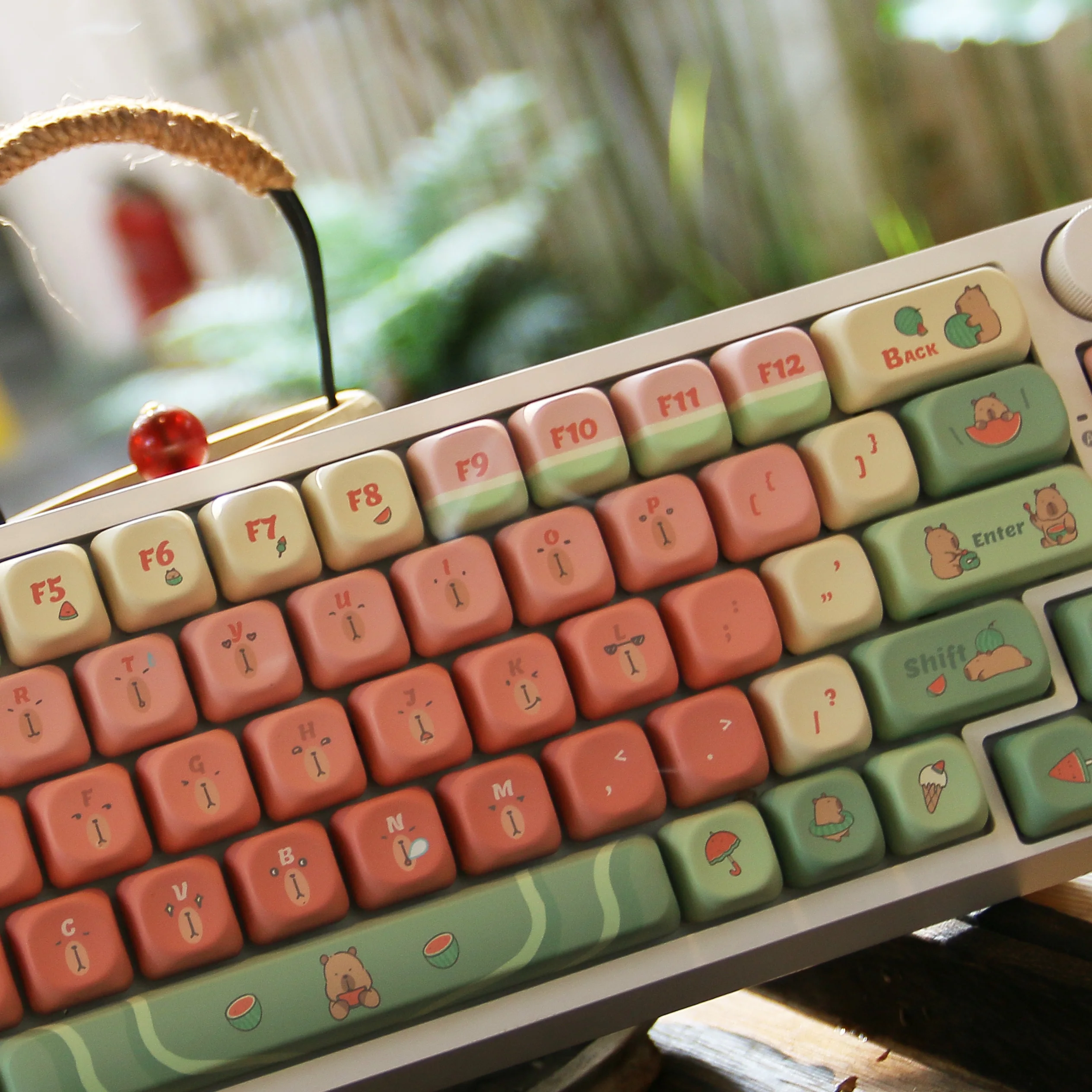 Capybara Wassermelone Moa Profil Tasten kappen Tasten 5 Seiten Farbstoff Sub Pbt Tasten kappen für Gateron Cherry MX Schalter mechanische Tastaturen