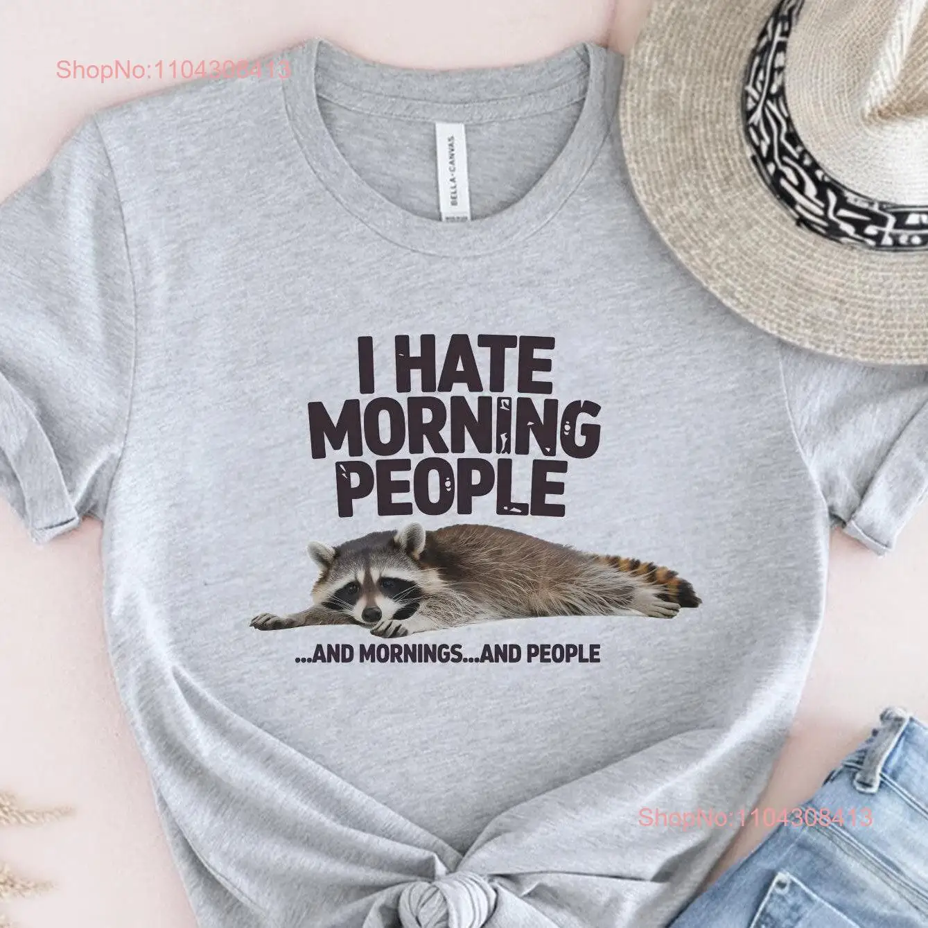 Raccoon T Shirt Funny Funnies Vintag Shirting long or short sleeves