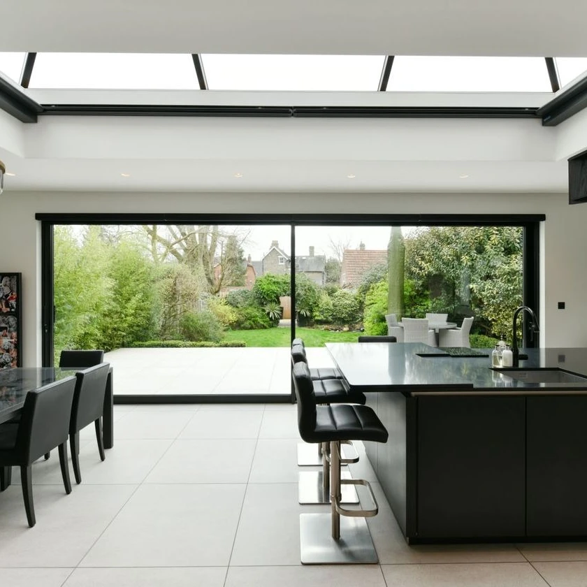 

Sliding Doors for Patio Narrow Frame Glass Door Balcony Home Double Tempered Glass Panels Exterior Door Custom Size and Color