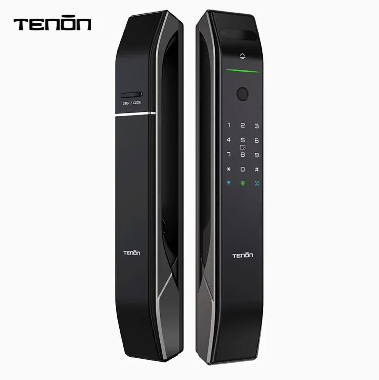 Tenon A7X Electronic Automatic Biometric Fingerprint Face Recognition Lock Tuya APP Wifi Card 3D Face Detection Smart Door Lock