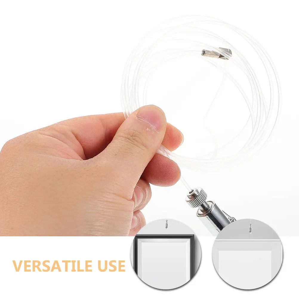 4Sets Rope Picture Hanging Wire Kit Adjustable Heavy Duty Mirror Frame Hooks Wall Art Hanging System Easy Install