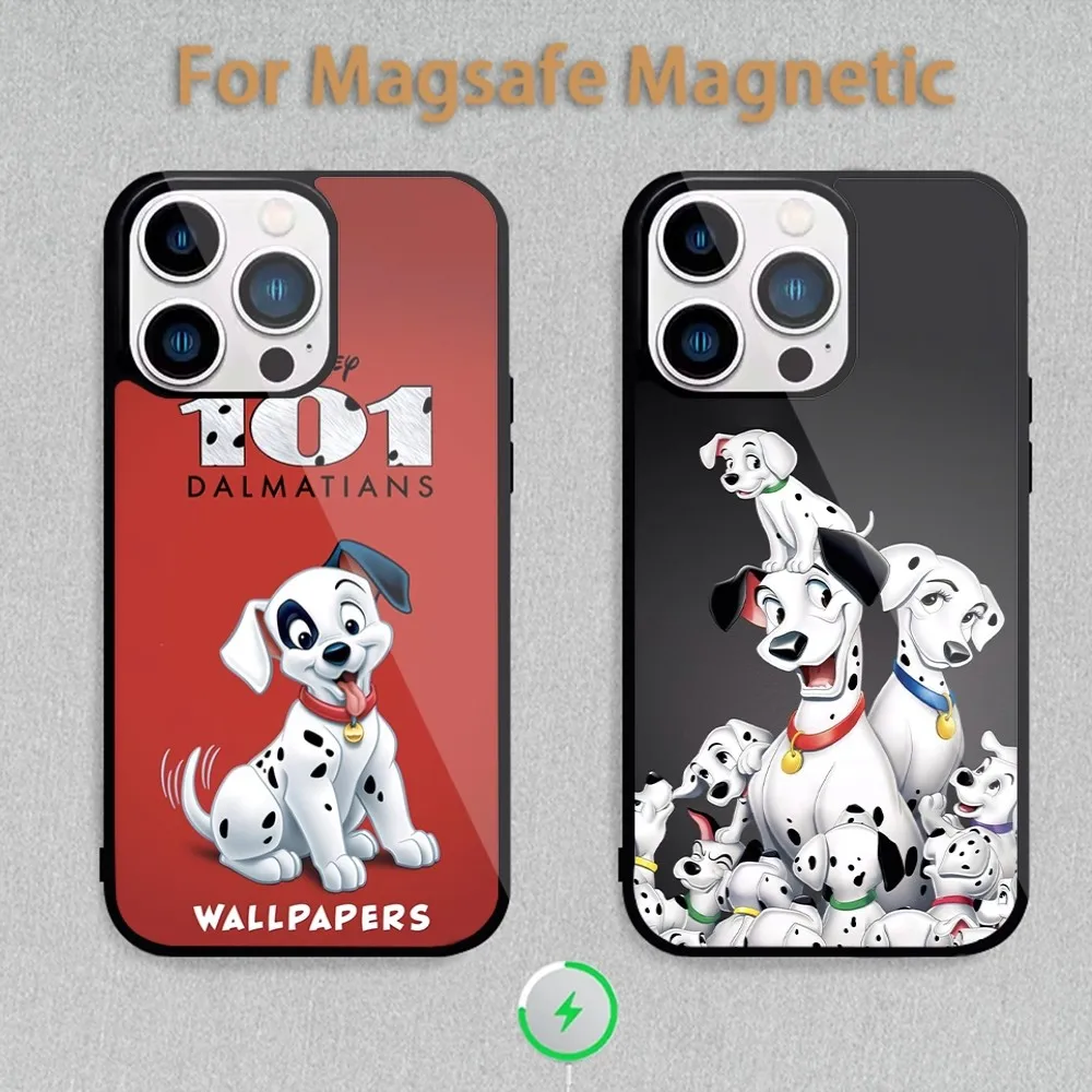 MINISO 101 D-Dalmatians D-Dog Phone Case For Magnetic Inductive Charging iPhone 11 12 13 14 15 Max Pro Mini Plus Shell