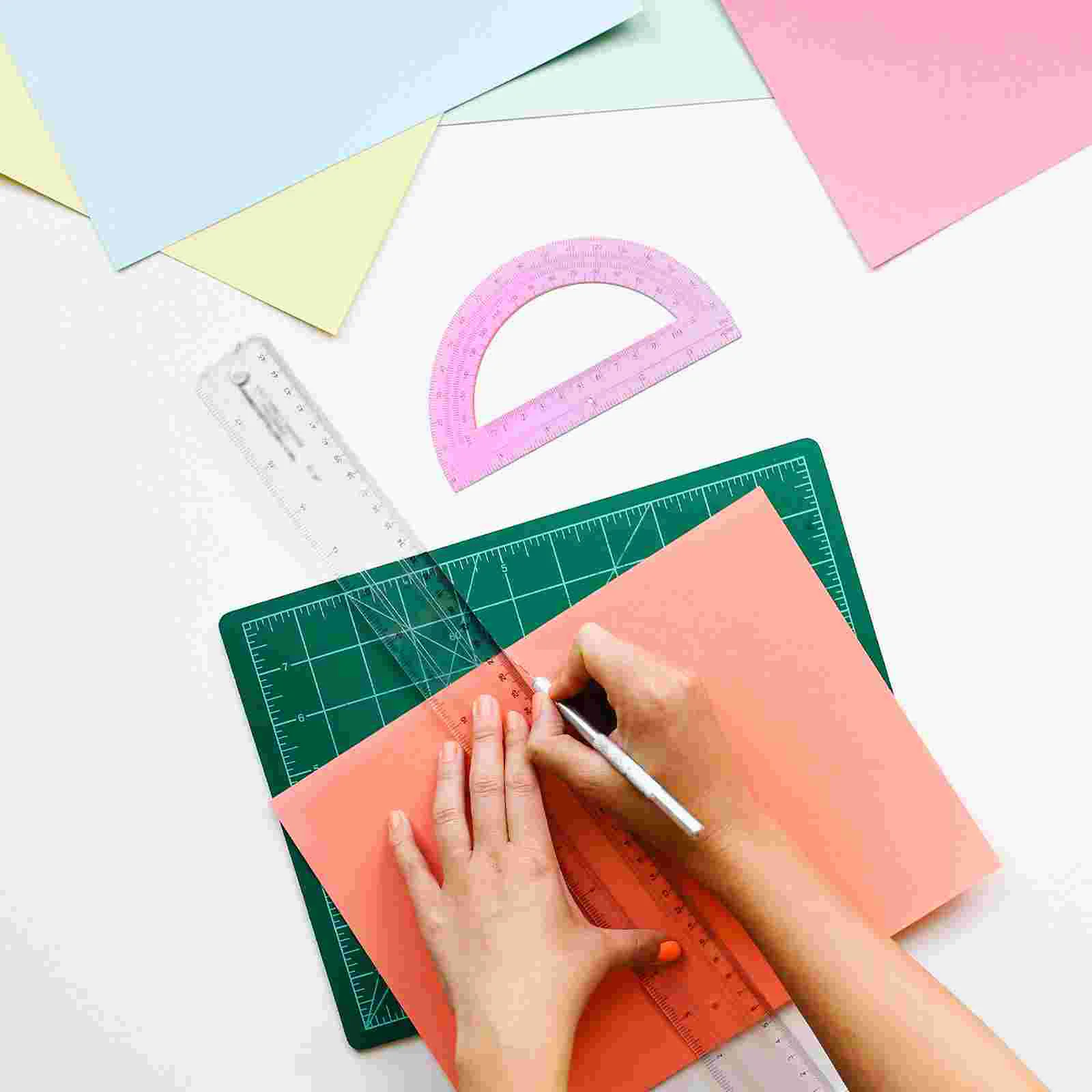 5pcs Measuring Protractor Half Circle Protractor Plastic Protractor Convenient Measurement Protractor