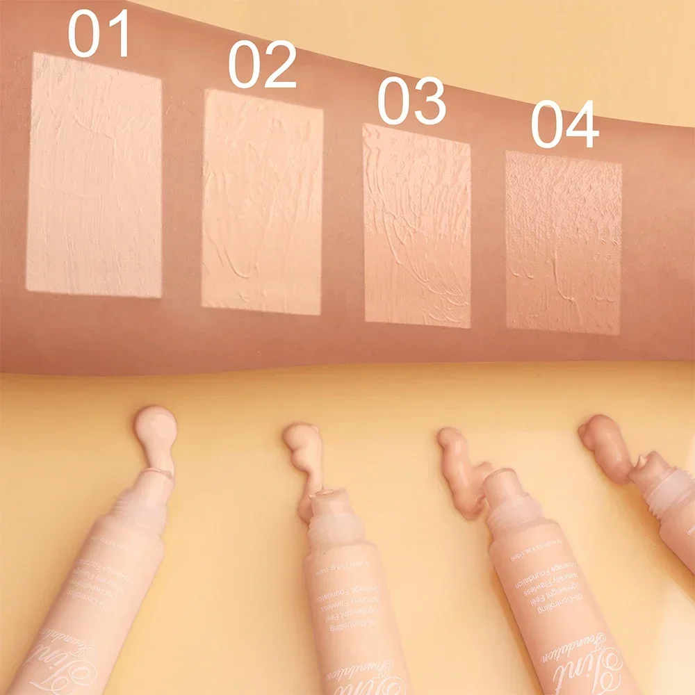 4-Farben-Flüssiggrundierung, hohe Deckkraft, Make-up-Basiscreme, langlebiger Concealer, BB-Creme, mattes Finish, wasserfester Gesichtskorrektor