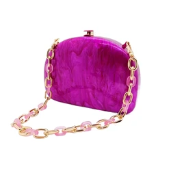 Summer Dinner Bag Retro Europe And America Trendy Acrylic Press And Pack Shoulder Chain Luxury Women's Purses Cosmetic Handbag