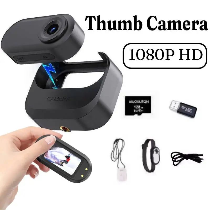 

1080P HD Thumb Camera with Magnetic Charging Case Portable Mini Body Camera Pocket Cam Outdoor Cycling Travel Video Recorder