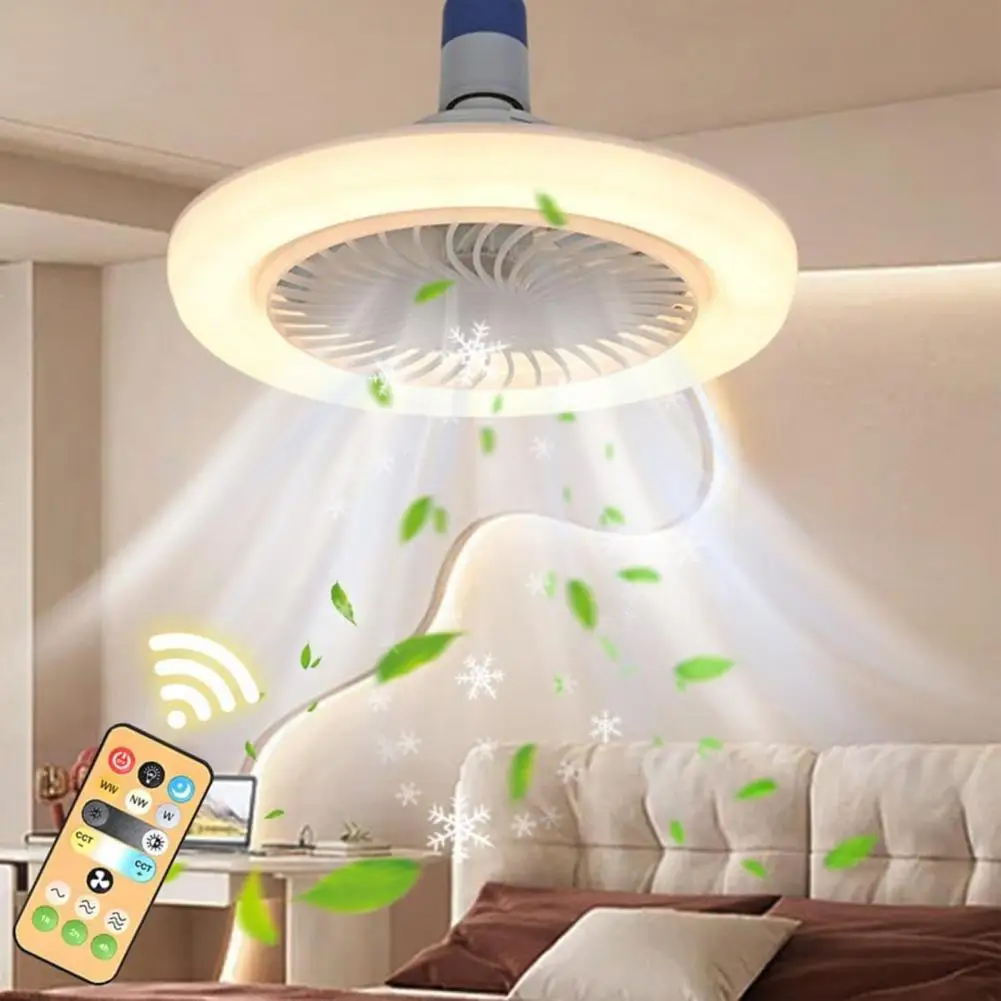 Ceiling Fan with Light Remote Control Super Power Motor High Speed Timer Sleep Mode 2-in-1 Dimmable LED Lamp Cooling Fan