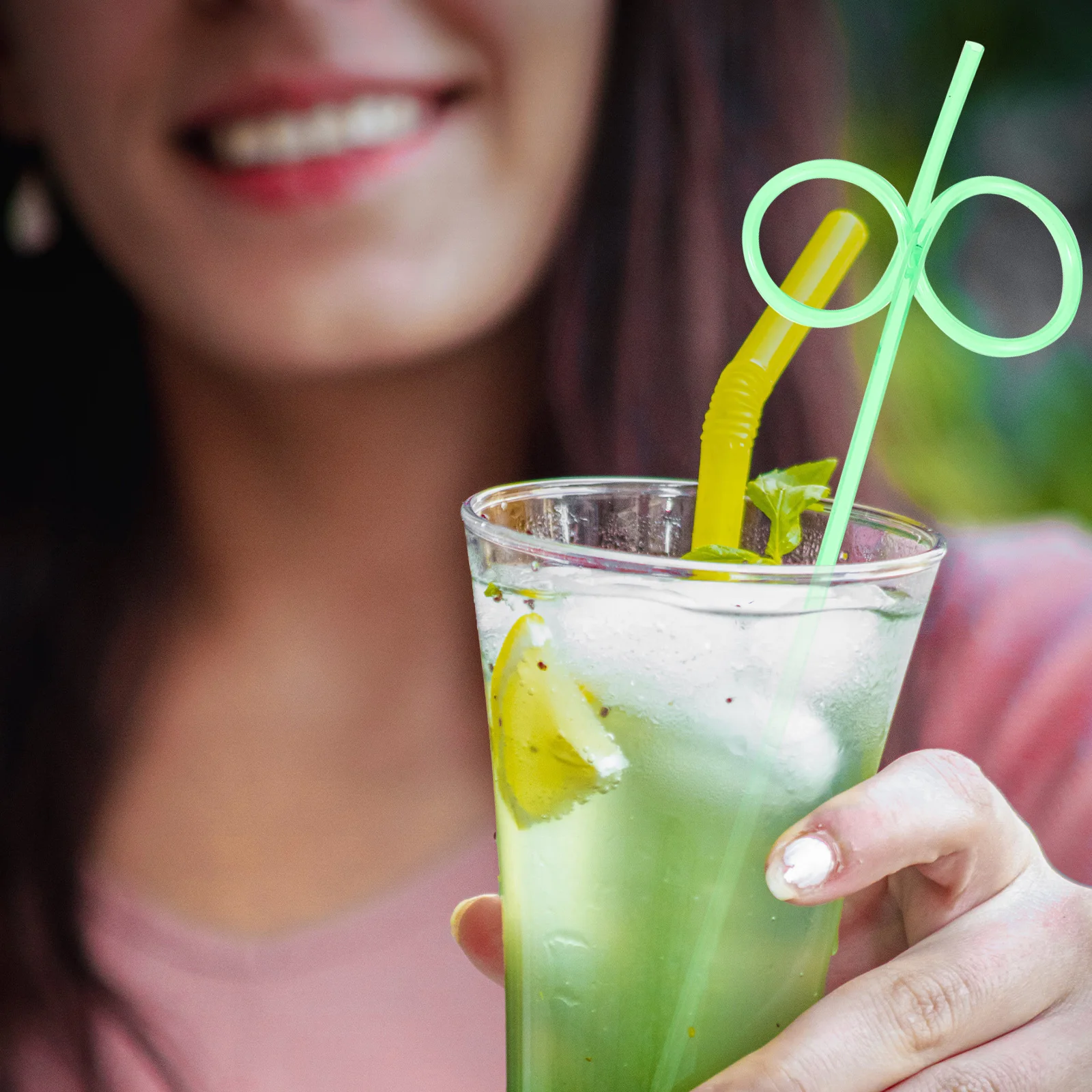 

36pcs Creative Set Music Crazy Shape Beverage Reusable Long Curved Swirly Plastic Party Drink Straws For Birthday Holiday Luau