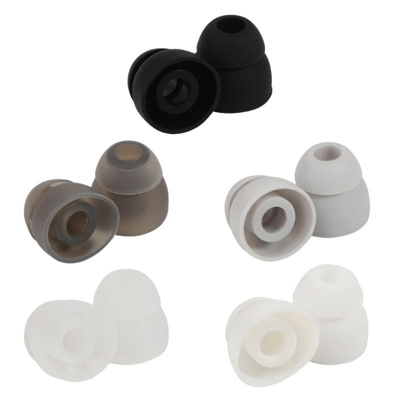 Replacement Double Flange Ear Tips Earbuds Silicone Pads For In Ear Headphones