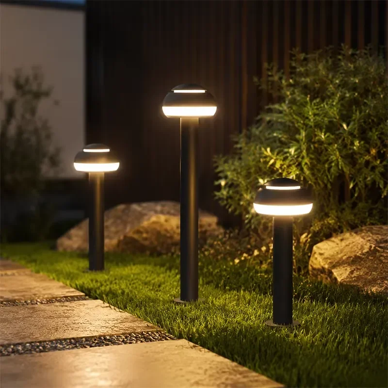 Modern Mushroom LED Lawn Light Waterproof Outdoor Garden Landscape Decorative Lamp for Villa Courtyard Pathway Yard