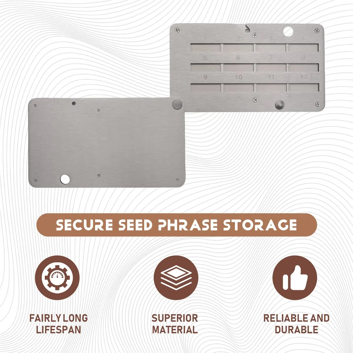 Y412A J~Plates Wallet Crypto Cryptocurrency Storage Crypto Wallet for Bitcoin Hardware Cold Backup Mechanical Code Record Book view 5