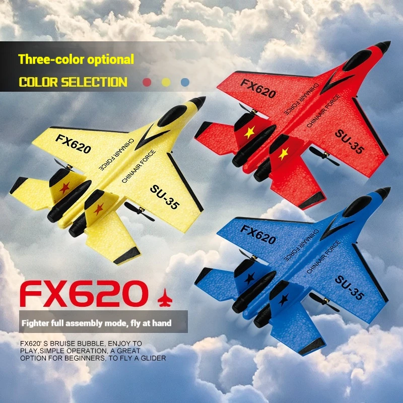 

SU35 RC Plane FX620 Remote Control Flying Model Glider Airplane With LED Lights Aircraft Foam Toys For Beginners Boy Gifts