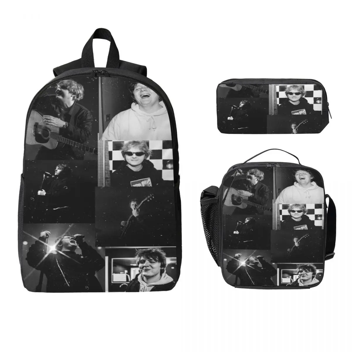3Pcs Lewis Capaldi Tour 2026 School bags Set for Children Pencil Boxes Backpack Sets with Lunch Box For School Students Daypack