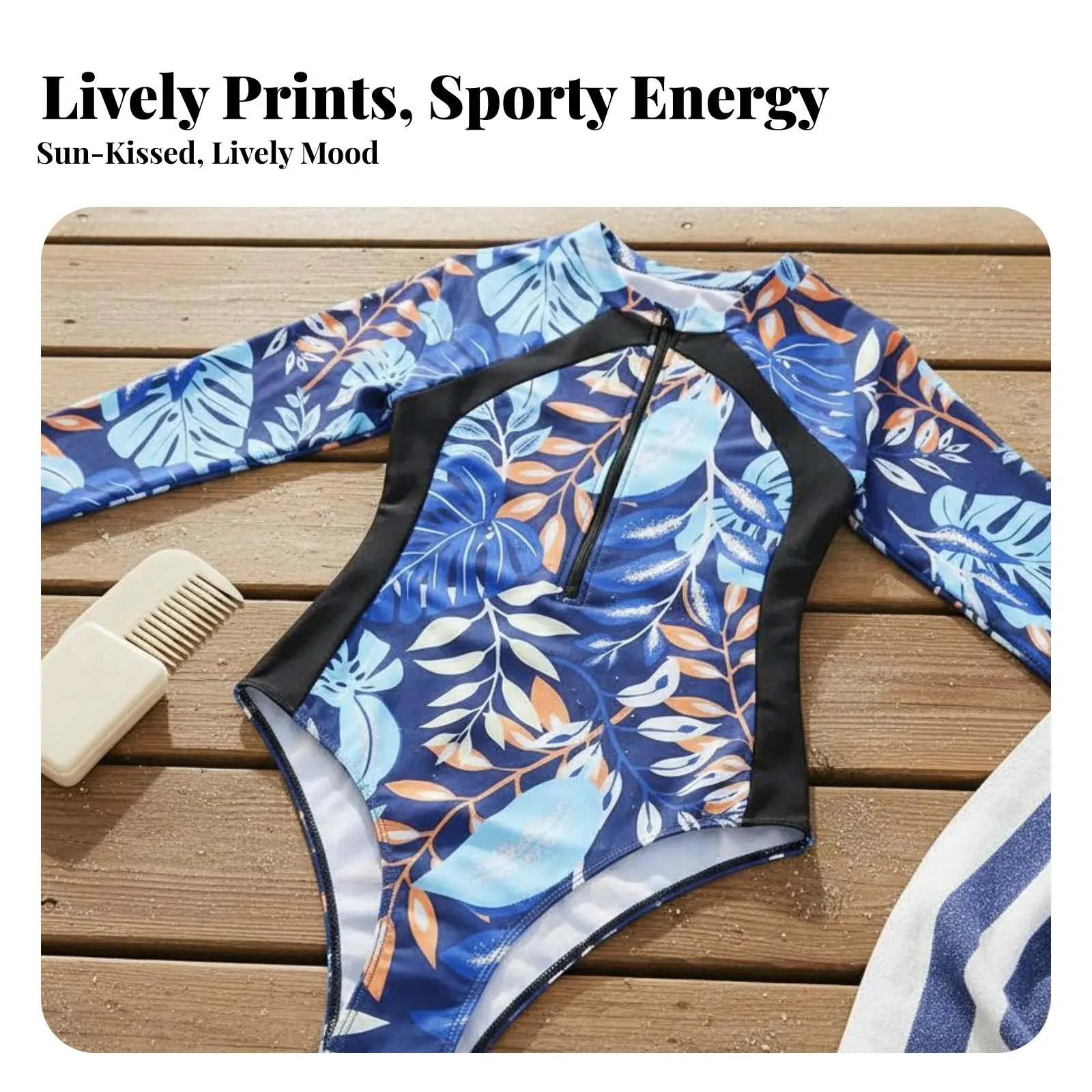 

Цельный купальник на молнии спереди, облегающий, с длинными рукавами, на молнии, с контрастными цветовыми вставками