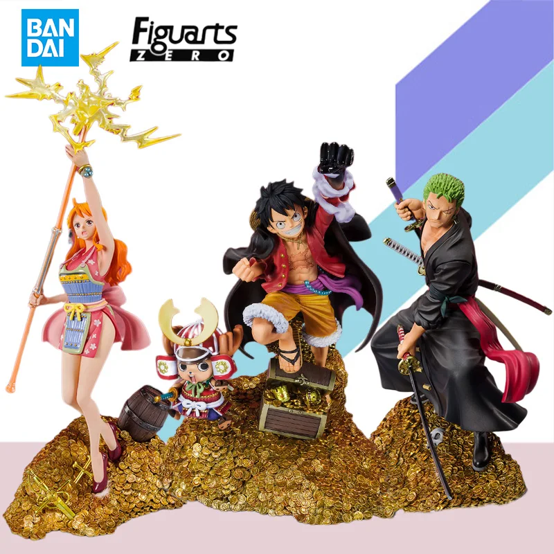 

Оригинальный Bandai One Piece Figuarts Zoro Luffy Nami WT100, экшн-фигурки, анимационная модель аниме, оригинальный коллекционер, подарки для хобби