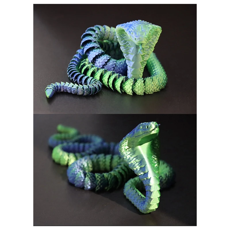 3D Printed Snake, Movable Snake, Real Printed Snake, Handmade Toy Birthday Gift, Desktop Decoration